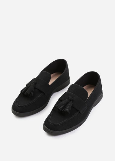 Where's That From Black Kenya Wide Fit Slip On Loafers