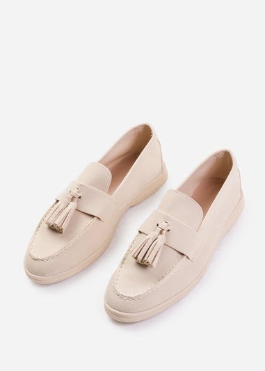 Where's That From Beige Kenya Wide Fit Slip On Loafers