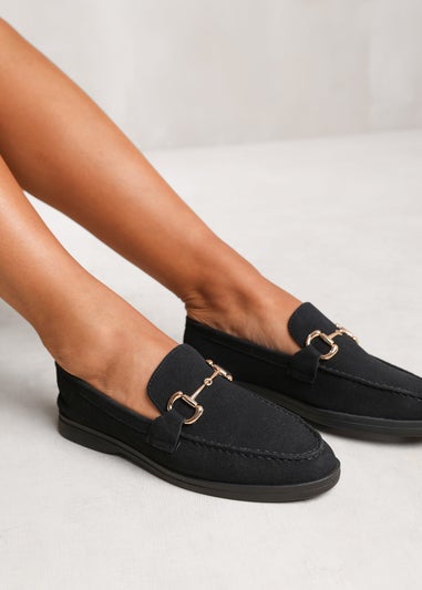 Where's That From Black Suede Italy Slip On Loafers