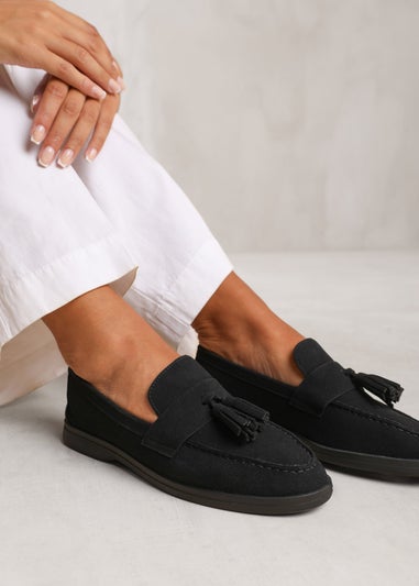 Where's That From Black Suede Kenya Slip On Loafers