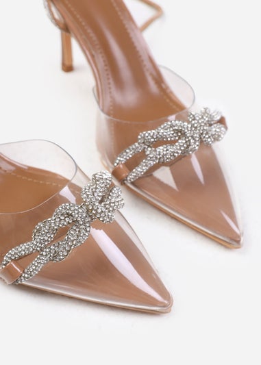 Where's That From Morocco Mocha Patent Wide Fit Perspex Heels