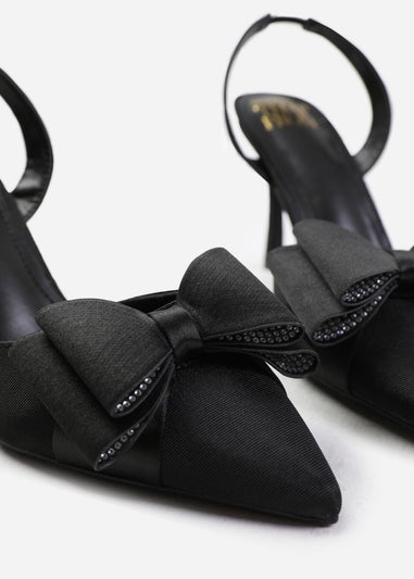 Where's That From Spain Wide Fit Black Pointed Toe Heels