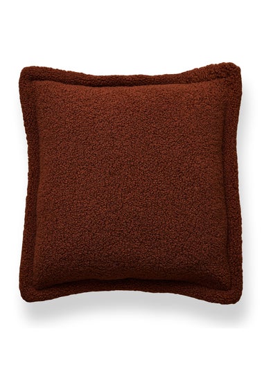 BHS Boucle Terracotta Cushion With Flange Edge (45x45cm)