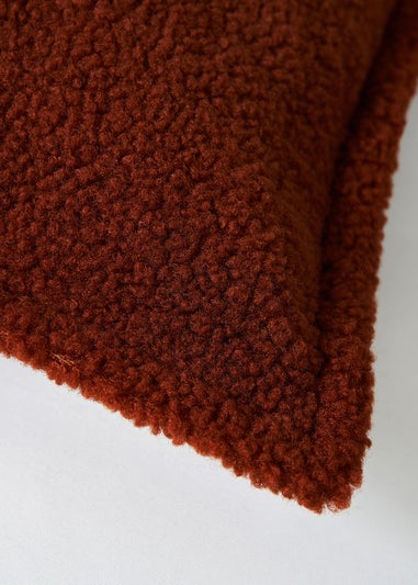 BHS Boucle Terracotta Cushion With Flange Edge (45x45cm)