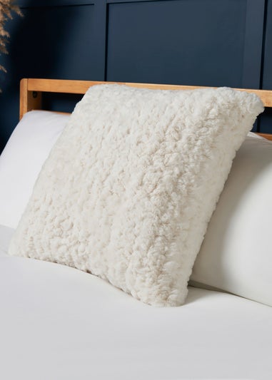 BHS Boucle Cream Like Faux Fur Cushion (45x45cm)