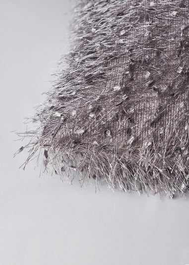 BHS Polyester Silver Knitted Cushion (45x45cm)