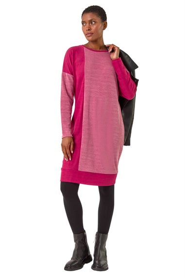 Roman Red Colour Block Stretch Jumper Dress