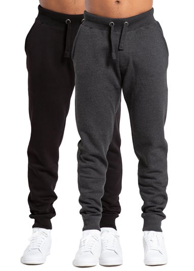 French Connection Black Cotton Blend Joggers (2 Pack)