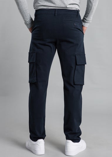 French Connection Navy Cotton Regular Fit Cargo Style Trousers