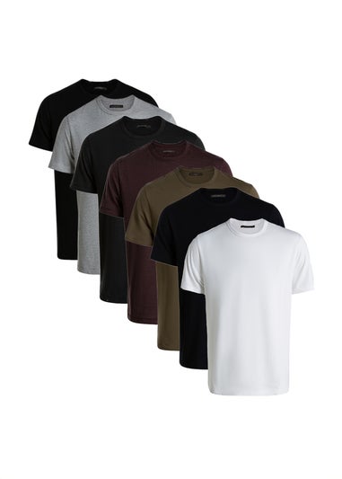 French Connection Multi Colour Crew Neck T-Shirts (Pack of 7)