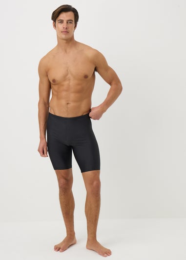 Black Knee Length Swim Shorts
