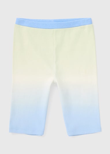 Blue Ombre Ribbed Shorts