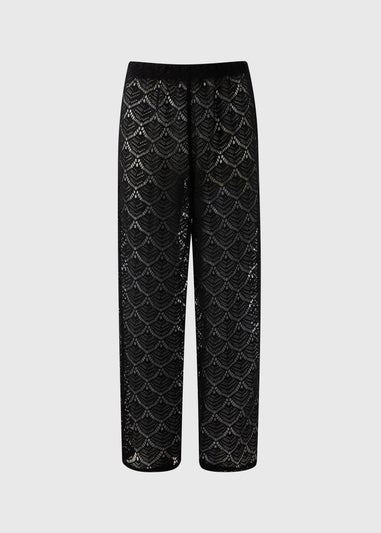 Black Crochet Trousers