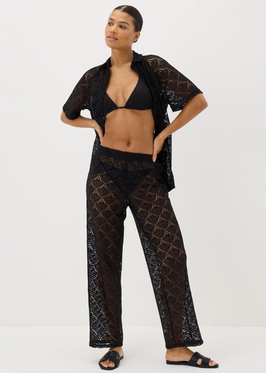 Black Crochet Trousers