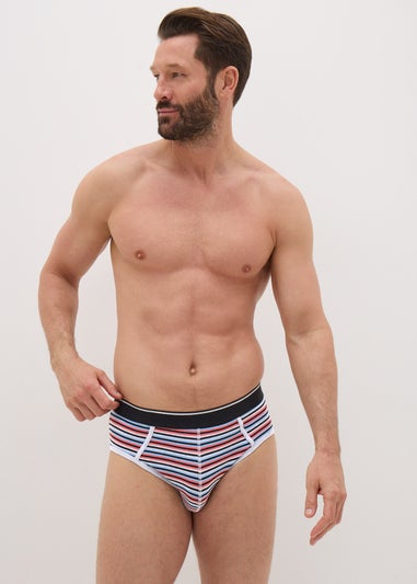 5 Pack Multicolour Grid Print Briefs