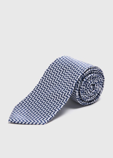 Taylor & Wright Navy Herringbone Tie