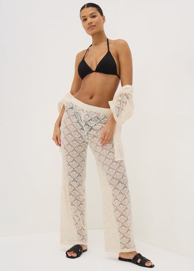 Cream Crochet Trousers