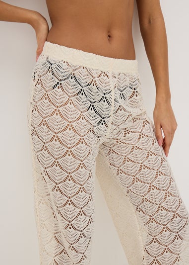 Cream Crochet Trousers