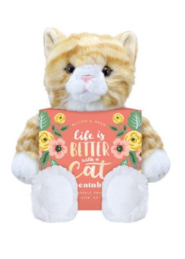 Milton Drew Cat Beige Heatable Soft Toy Matalan