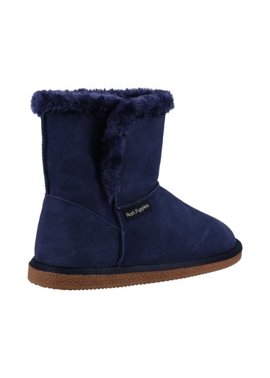 Hush Puppies Navy Ashleigh Slipper Bootie