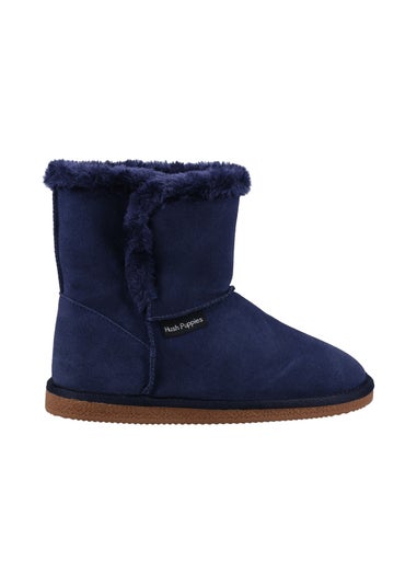 Hush Puppies Navy Ashleigh Slipper Bootie