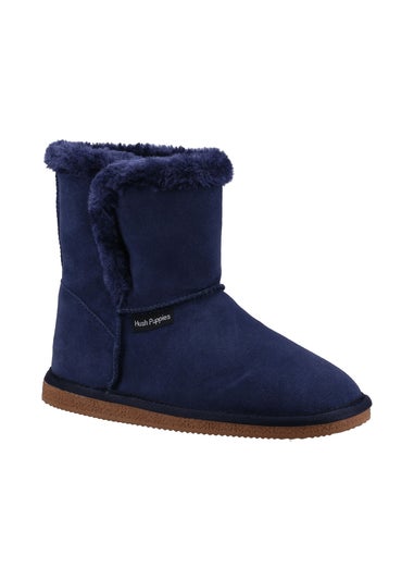 Hush Puppies Navy Ashleigh Slipper Bootie