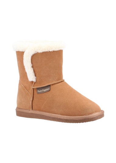 Hush Puppies Tan Ashleigh Slipper Bootie