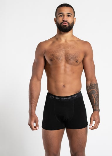 French Connection Black Cotton Boxers (Pack of 5)