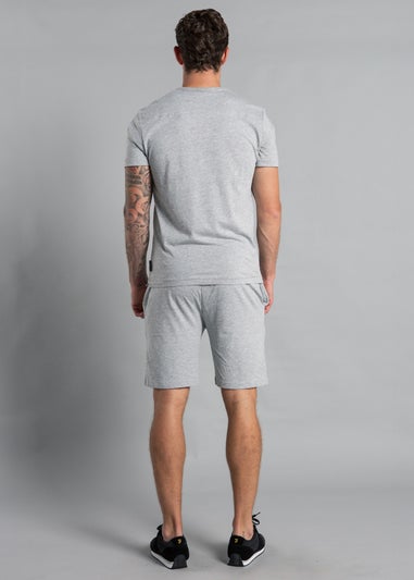 French Connection Light Grey Cotton Embossed T-Shirt and Short Set