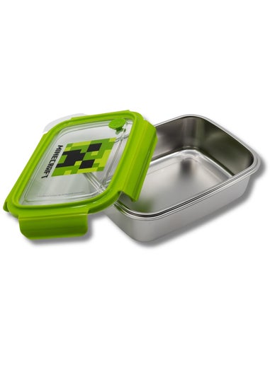 Minecraft Green Stainless Steel Sandwich Box Set With Aluminium Bottle