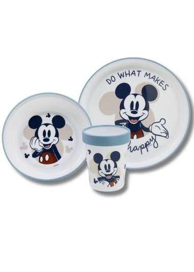 Disney Blue Mickey Mouse Non Slip Dinner Set Box 3pcs