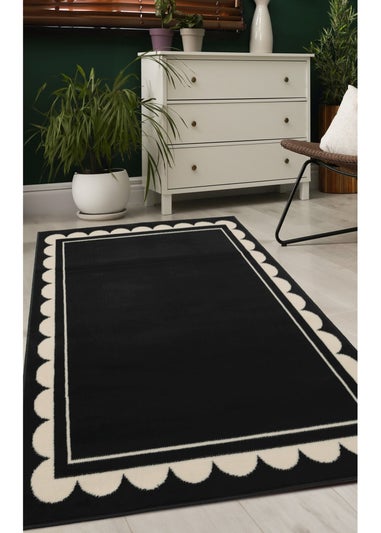 Homemaker Scallop Black Rug