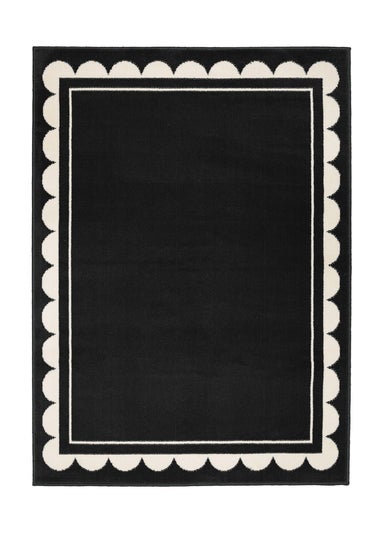 Homemaker Scallop Black Rug