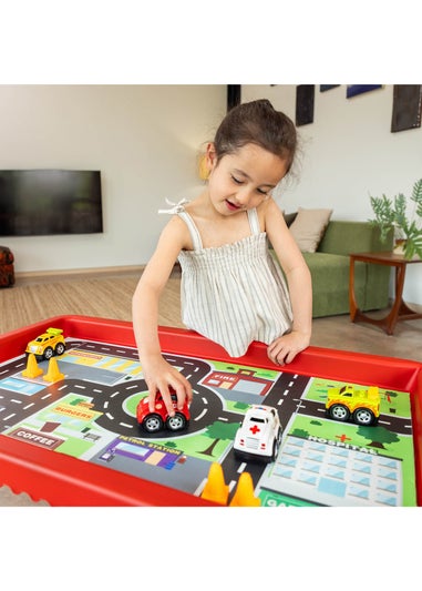 PlayHouse Play Tray With City & Race Play Mat Set