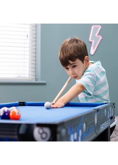 Power Play Black/Blue Stand Up Pool Games Table (3ft)