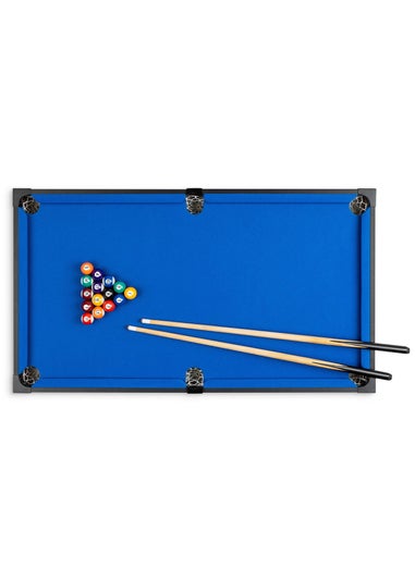 Power Play Black/Blue Stand Up Pool Games Table (3ft)