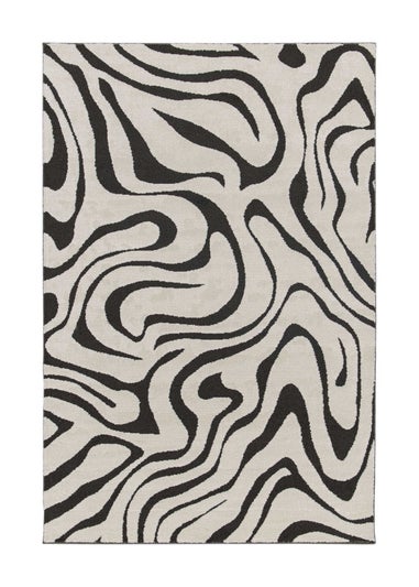 Homemaker Reef Ripple Black/Off White Mono Rug