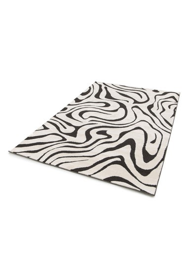 Homemaker Reef Ripple Black/Off White Mono Rug