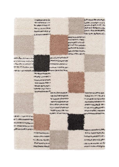 Homemaker Nomad Blocks Shaggy Beige Rug