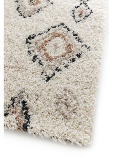 Homemaker Nomad Diamonds Shaggy Cream Rug