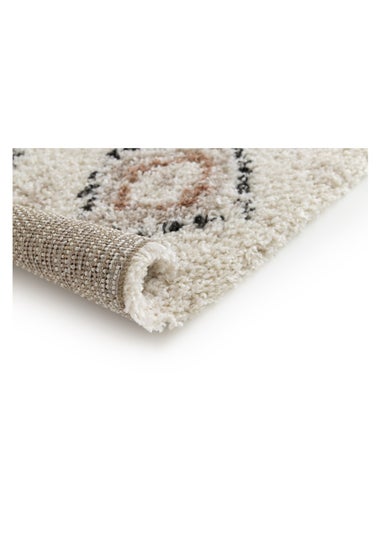 Homemaker Nomad Diamonds Shaggy Cream Rug