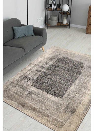 Homemaker Freya Border Effect Grey/Blue Rug