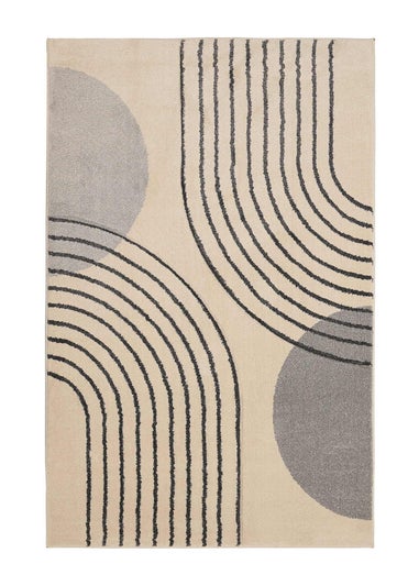 Homemaker Sara Carved Modern Arc Grey/White Rug