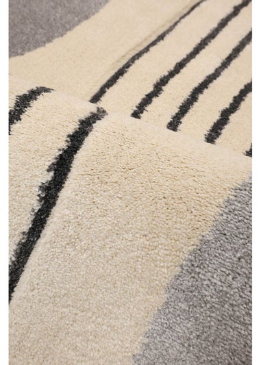 Homemaker Sara Carved Abstract Arcs Natural Rug