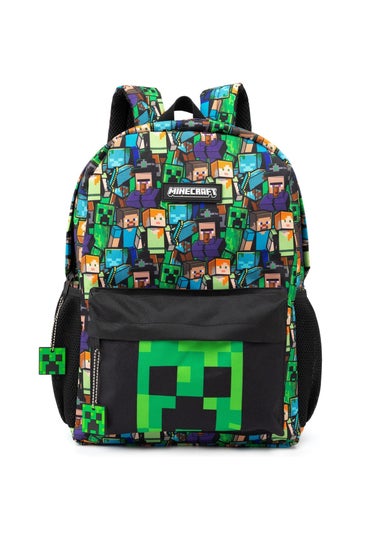 Minecraft Kids Black/Green All-Over Print Backpack (42 x 31 x 19cm)