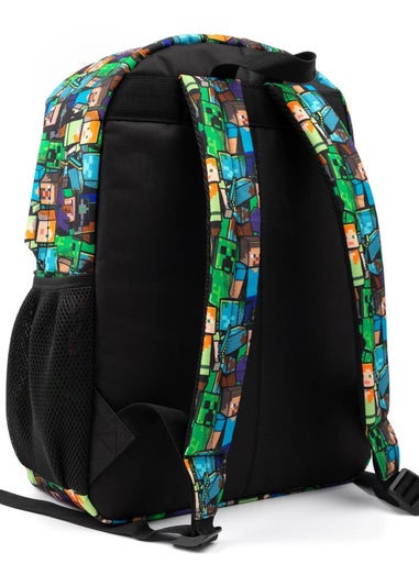 Minecraft Kids Black/Green All-Over Print Backpack (42 x 31 x 19cm)