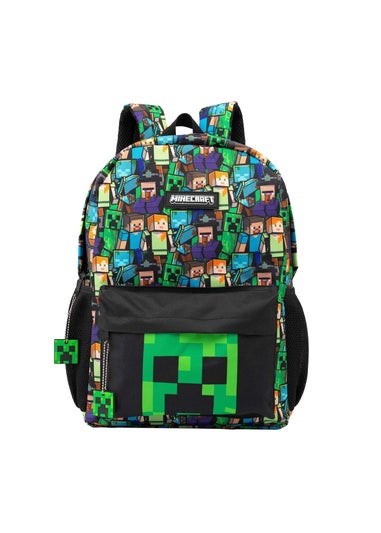 Minecraft Kids Black/Green All-Over Print Backpack (42 x 31 x 19cm)