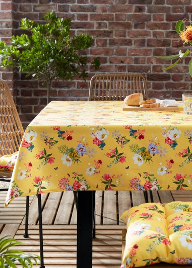 RHS Yellow Exotic Garden Shower Proof Dining Table Cloth (137x229cm)