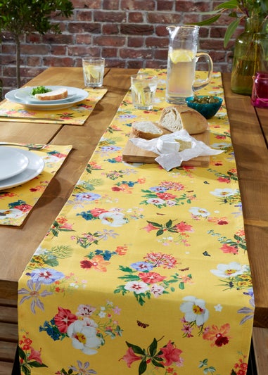 RHS Yellow Exotic Garden Shower Proof Dining Placemat Pair (34x46cm)