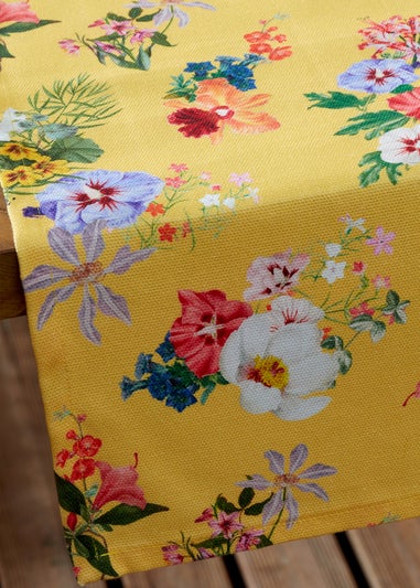 RHS Yellow Exotic Garden Shower Proof Dining Table Runner (33x220cm)